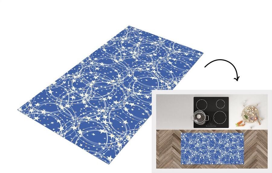 KitchenYeah Keukenloper Loper keuken Schaatsen Sterren Winter Kerst Patroon 120x60 cm Keukenloper vinyl