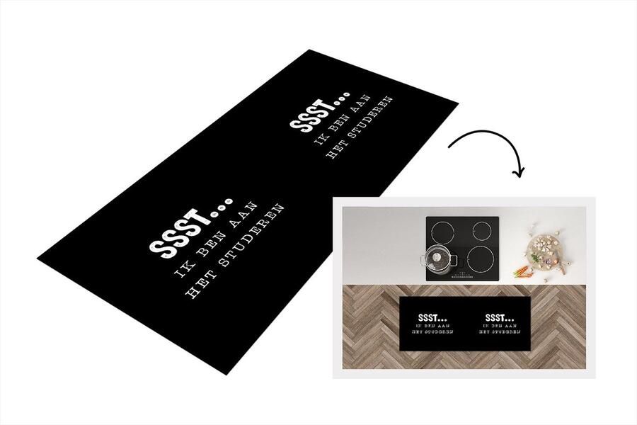 KitchenYeah Keukenloper Loper keuken School Studeren Quotes Ssst... Ik ben aan het studeren 120x50 cm Keukenloper vinyl