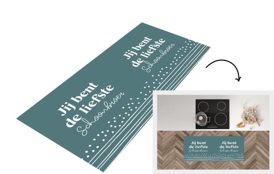 KitchenYeah Keukenloper Loper keuken Schoonfamilie Broer Quotes 120x50 cm Keukenloper vinyl
