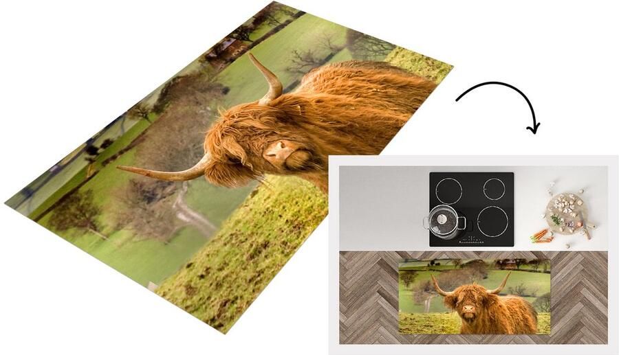 KitchenYeah Keukenloper Loper keuken Schotse Hooglander Berg Herfst 120x60 cm Keukenloper vinyl