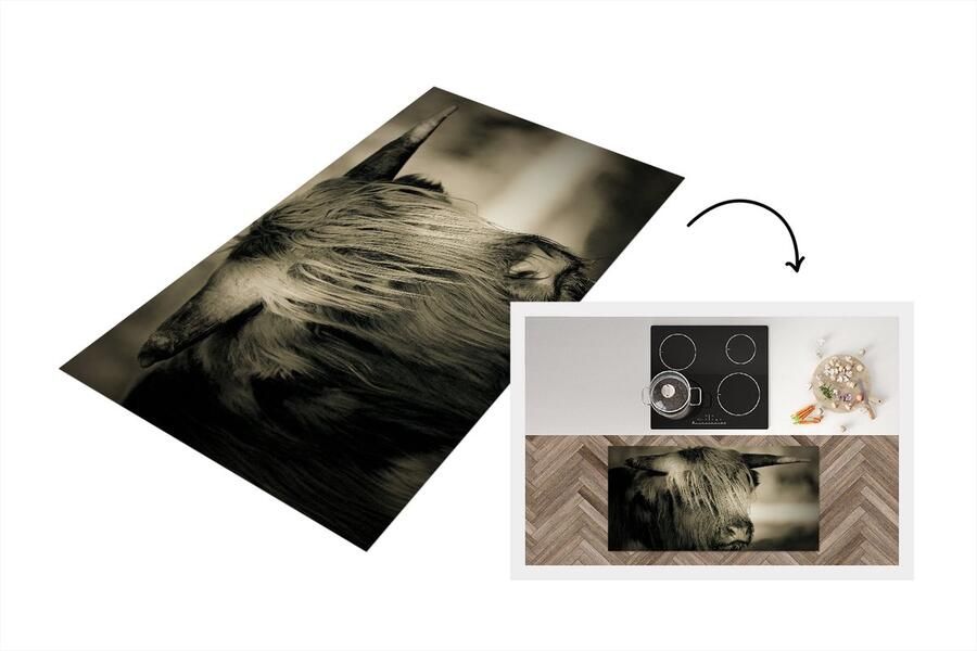 KitchenYeah Keukenloper Loper keuken Schotse Hooglander Dieren Haar 120x60 cm Keukenloper vinyl