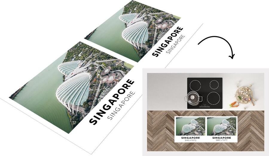 KitchenYeah Keukenloper Loper keuken Singapore Architectuur Azië 120x50 cm Keukenloper vinyl