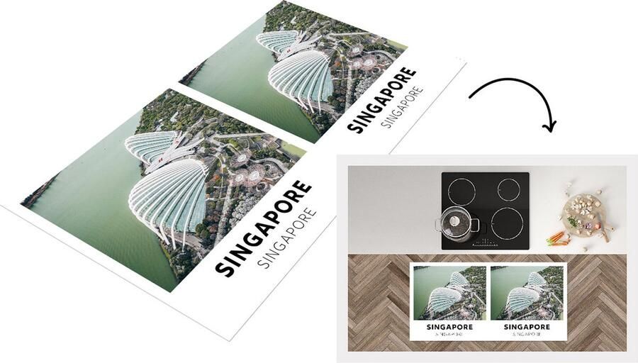 KitchenYeah Keukenloper Loper keuken Singapore Architectuur Azië 120x60 cm Keukenloper vinyl