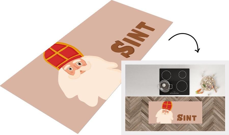 KitchenYeah Keukenloper Loper keuken Sint Chocolade Sinterklaas 120x50 cm Keukenloper vinyl
