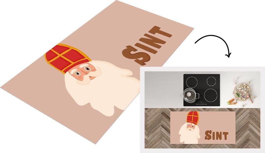 KitchenYeah Keukenloper Loper keuken Sint Chocolade Sinterklaas 120x60 cm Keukenloper vinyl