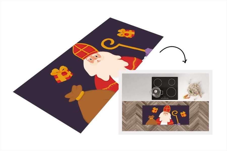 KitchenYeah Keukenloper Loper keuken Sinterklaas Sint Decoratie 120x50 cm Keukenloper vinyl