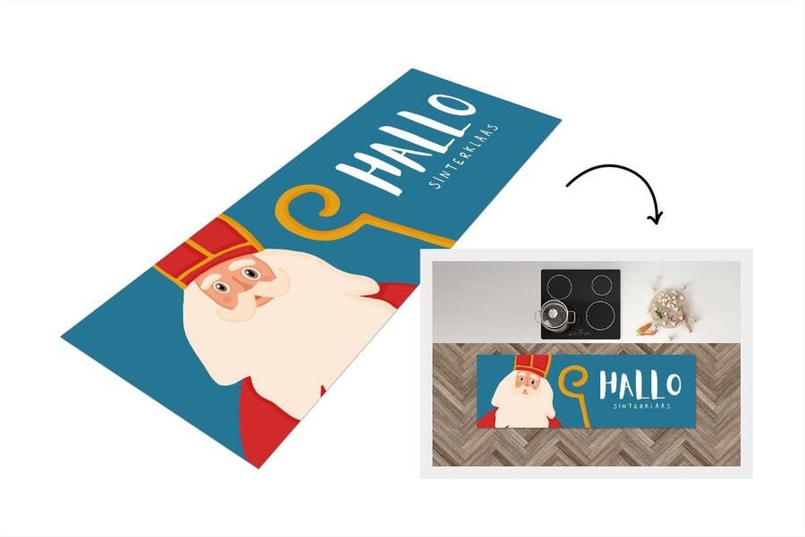 KitchenYeah Keukenloper Loper keuken Sinterklaas Sint Quote 180x60 cm Keukenloper vinyl