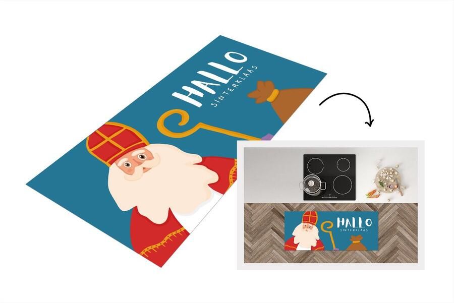 KitchenYeah Keukenloper Loper keuken Sinterklaas Sint Quotes Hallo Sinterklaas 120x50 cm Keukenloper vinyl