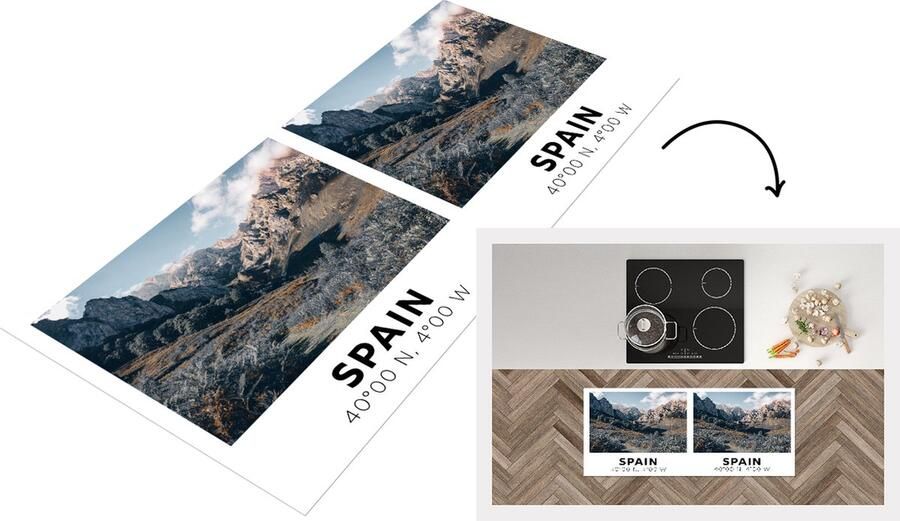 KitchenYeah Keukenloper Loper keuken Spanje Bergen Zomer 120x50 cm Keukenloper vinyl