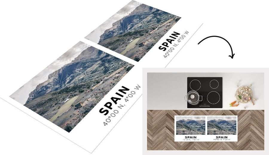 KitchenYeah Keukenloper Loper keuken Spanje Groen Natuur 120x50 cm Keukenloper vinyl