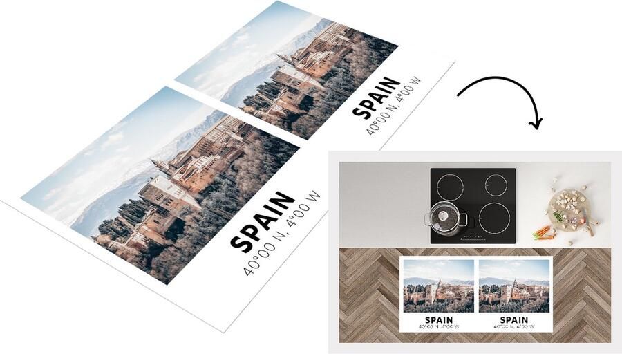 KitchenYeah Keukenloper Loper keuken Spanje Kasteel Bergen Zomer 120x60 cm Keukenloper vinyl