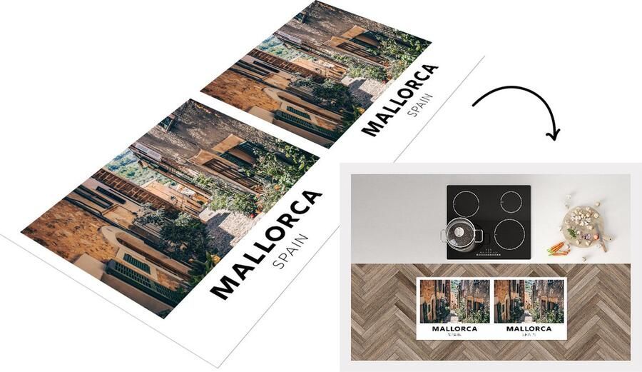 KitchenYeah Keukenloper Loper keuken Spanje Mallorca Weg 120x50 cm Keukenloper vinyl