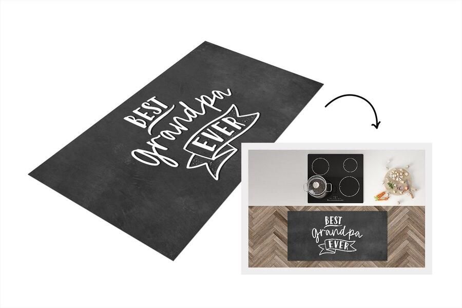 KitchenYeah Keukenloper Loper keuken Spreuken Best grandpa ever Quotes Opa 120x60 cm Keukenloper vinyl