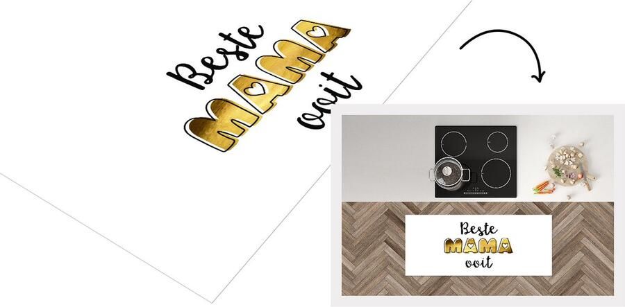 KitchenYeah Keukenloper Loper keuken Spreuken Beste mama ooit Quotes Mama 120x50 cm Keukenloper vinyl