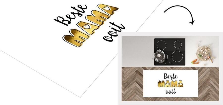 KitchenYeah Keukenloper Loper keuken Spreuken Beste mama ooit Quotes Mama 120x60 cm Keukenloper vinyl