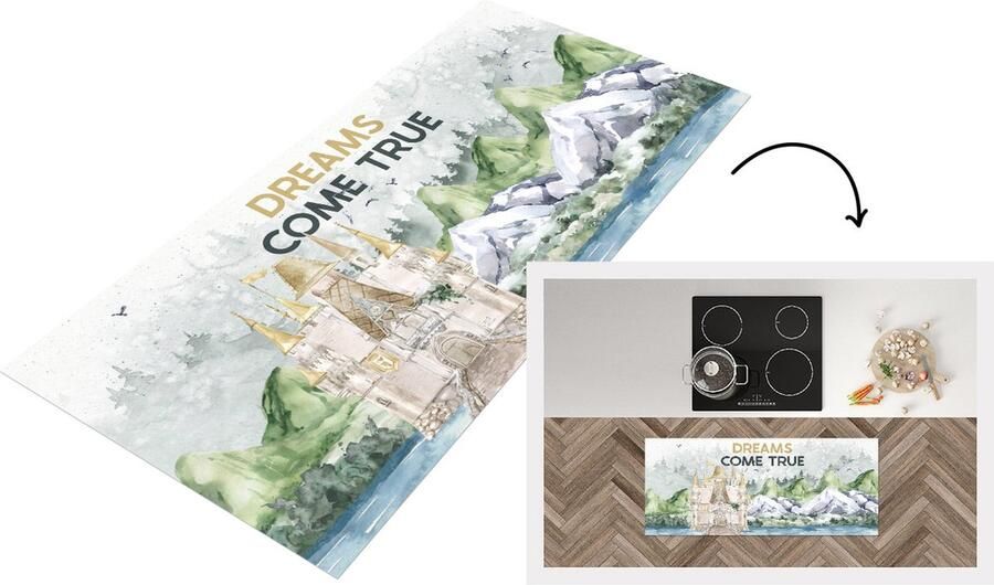 KitchenYeah Keukenloper Loper keuken Spreuken Dreams come true Quotes 120x50 cm Keukenloper vinyl