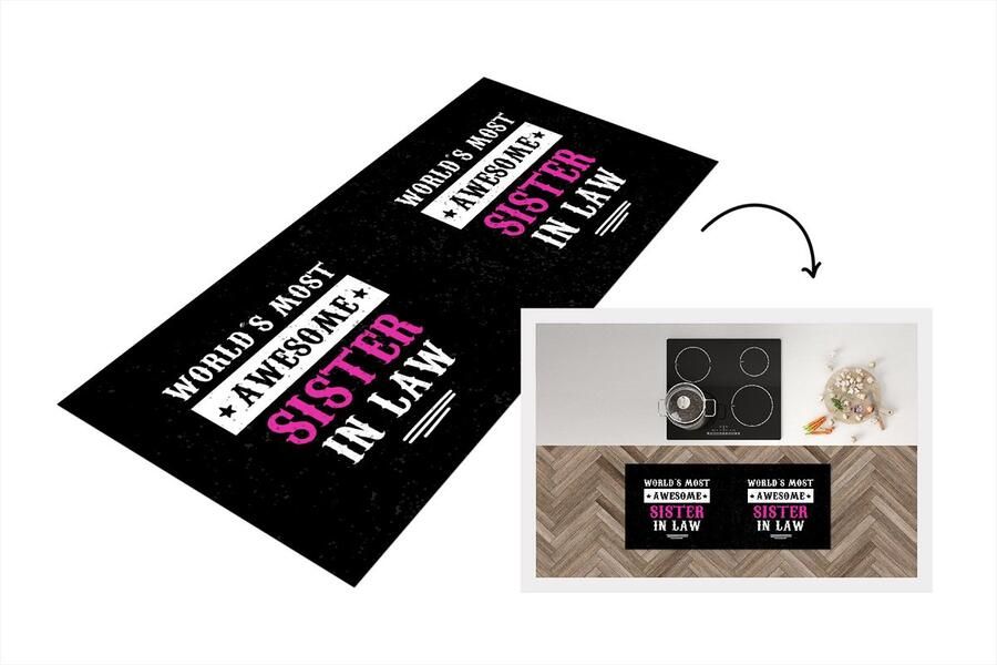 KitchenYeah Keukenloper Loper keuken Spreuken Familie Zus 120x50 cm Keukenloper vinyl