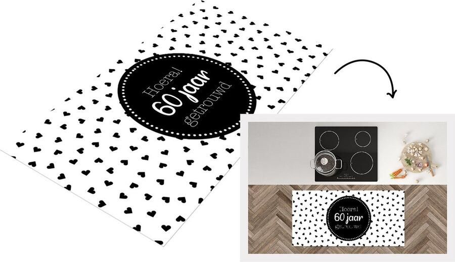 KitchenYeah Keukenloper Loper keuken Spreuken Hoera! 60 jaar getrouwd Jubileum Quotes Jubileum 120x60 cm Keukenloper vinyl