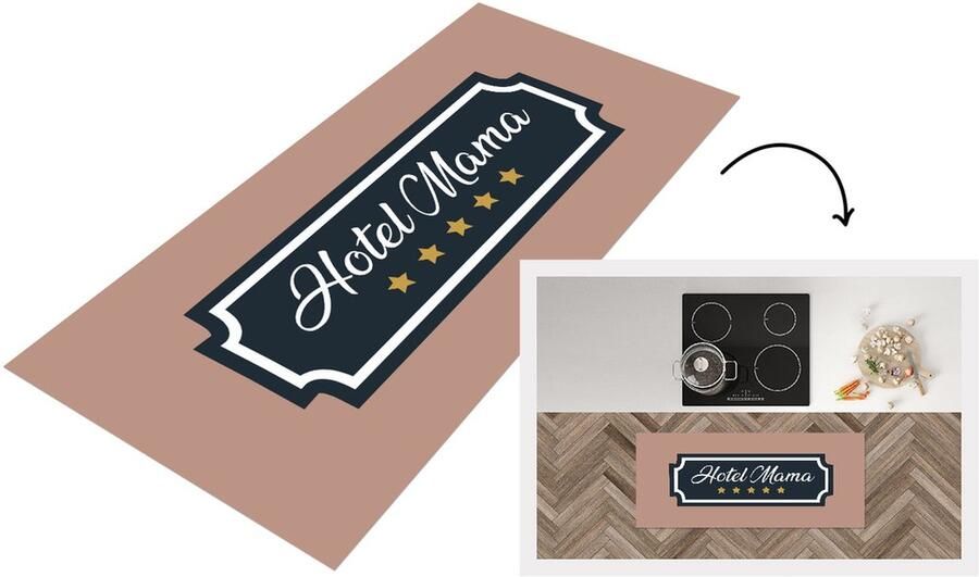 KitchenYeah Keukenloper Loper keuken Spreuken Hotel mama Quotes Moeder 120x50 cm Keukenloper vinyl