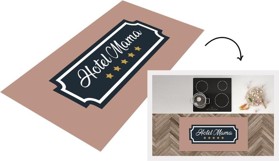 KitchenYeah Keukenloper Loper keuken Spreuken Hotel mama Quotes Moeder 120x60 cm Keukenloper vinyl