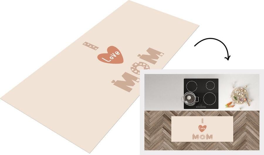 KitchenYeah Keukenloper Loper keuken Spreuken I love mom Mama Quotes 120x50 cm Keukenloper vinyl