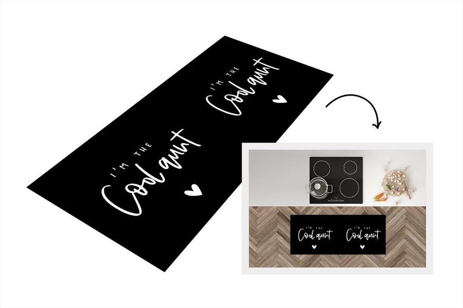 KitchenYeah Keukenloper Loper keuken Spreuken 'I'm the cool aunt' Quotes 120x50 cm Keukenloper vinyl