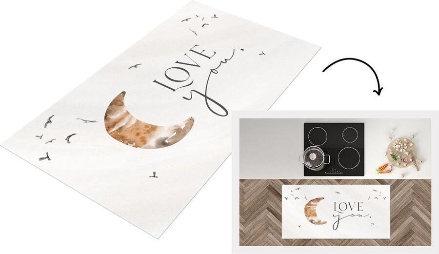 KitchenYeah Keukenloper Loper keuken Spreuken Kinderen Quotes Love you 120x60 cm Keukenloper vinyl