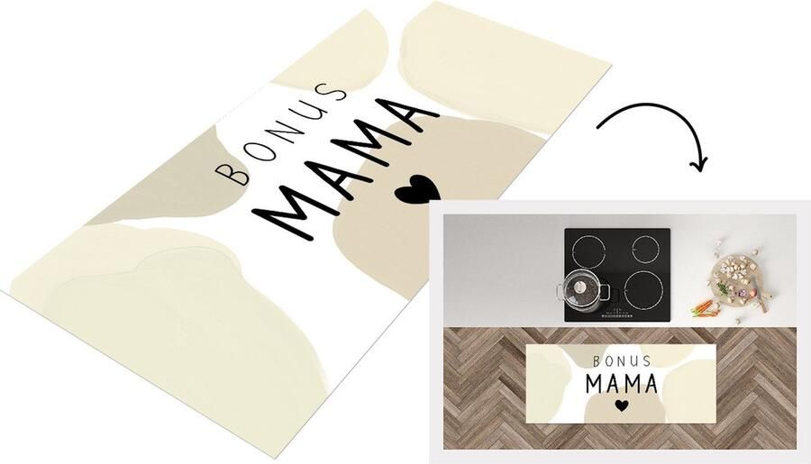 KitchenYeah Keukenloper Loper keuken Spreuken Mama Bonus mama Quotes 120x50 cm Keukenloper vinyl