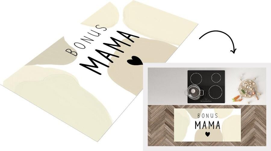 KitchenYeah Keukenloper Loper keuken Spreuken Mama Bonus mama Quotes 120x60 cm Keukenloper vinyl