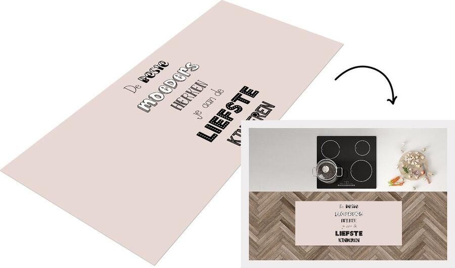 KitchenYeah Keukenloper Loper keuken Spreuken Mama De beste moeders herken je aan de liefste kinderen Quotes 120x50 cm Keukenloper vinyl