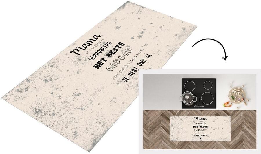 KitchenYeah Keukenloper Loper keuken Spreuken Mama je hebt ons al Mama Quotes 120x50 cm Keukenloper vinyl