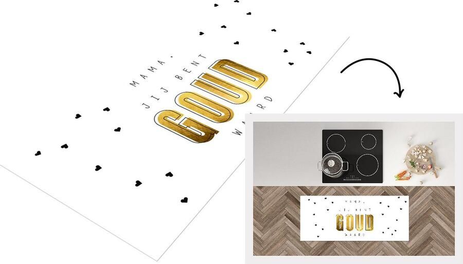 KitchenYeah Keukenloper Loper keuken Spreuken Mama jij bent goud waard Quotes Mama 120x50 cm Keukenloper vinyl