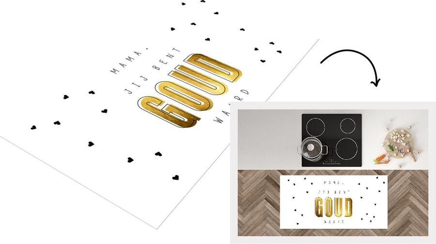 KitchenYeah Keukenloper Loper keuken Spreuken Mama jij bent goud waard Quotes Mama 120x60 cm Keukenloper vinyl