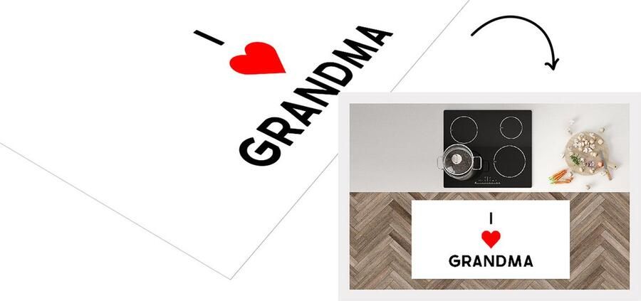 KitchenYeah Keukenloper Loper keuken Spreuken Oma I love grandma Quotes 120x60 cm Keukenloper vinyl