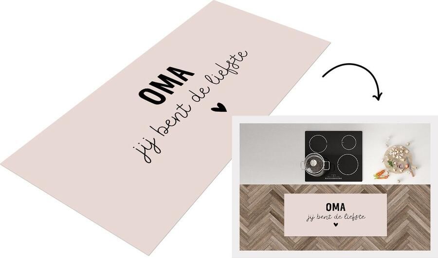 KitchenYeah Keukenloper Loper keuken Spreuken Oma jij bent de liefste Quotes Oma 120x50 cm Keukenloper vinyl