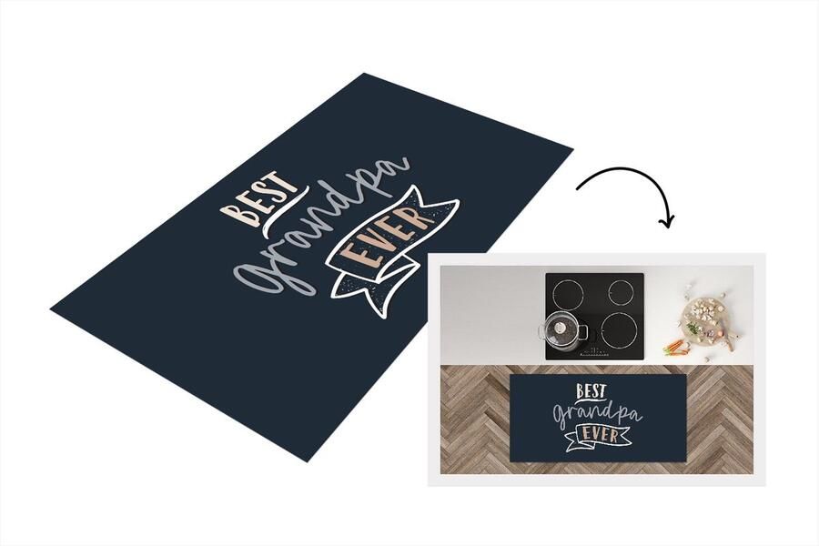 KitchenYeah Keukenloper Loper keuken Spreuken Opa Best grandpa ever Quotes 120x60 cm Keukenloper vinyl