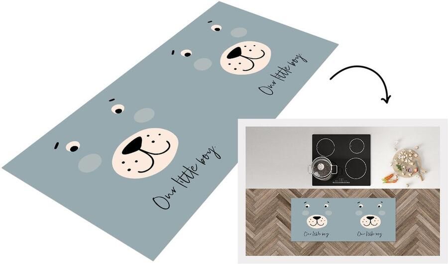 KitchenYeah Keukenloper Loper keuken Spreuken Our little boy Quotes Baby 120x50 cm Keukenloper vinyl