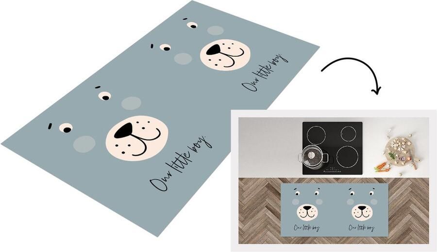 KitchenYeah Keukenloper Loper keuken Spreuken Our little boy Quotes Baby 120x60 cm Keukenloper vinyl