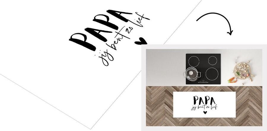 KitchenYeah Keukenloper Loper keuken Spreuken Papa jij bent zo lief Quotes Papa 120x50 cm Keukenloper vinyl