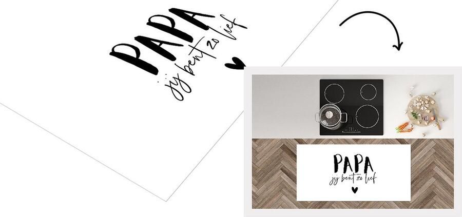 KitchenYeah Keukenloper Loper keuken Spreuken Papa jij bent zo lief Quotes Papa 120x60 cm Keukenloper vinyl