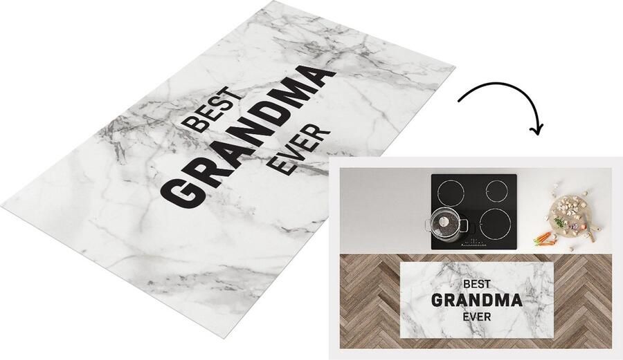 KitchenYeah Keukenloper Loper keuken Spreuken Quotes Best grandma ever Oma 120x60 cm Keukenloper vinyl