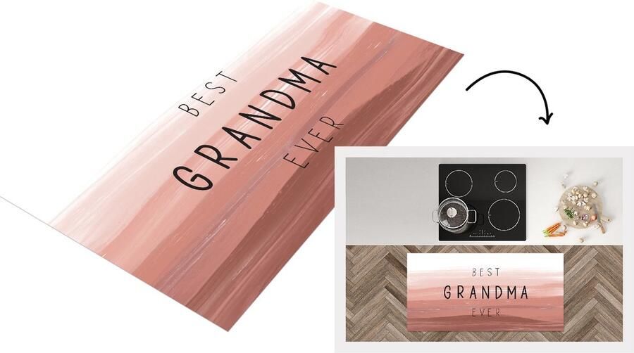 KitchenYeah Keukenloper Loper keuken Spreuken Quotes Best Grandma Ever Oma cadeau Moederdag Oma 120x60 cm Keukenloper vinyl