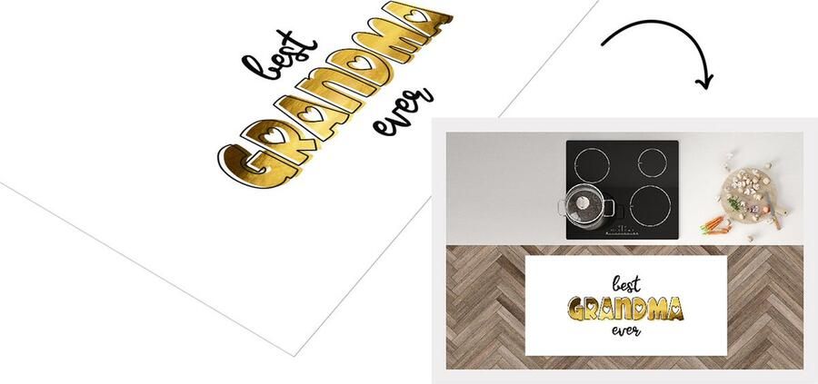 KitchenYeah Keukenloper Loper keuken Spreuken Quotes Best Grandma Ever Oma Moederdag cadeautjes 120x60 cm Keukenloper vinyl