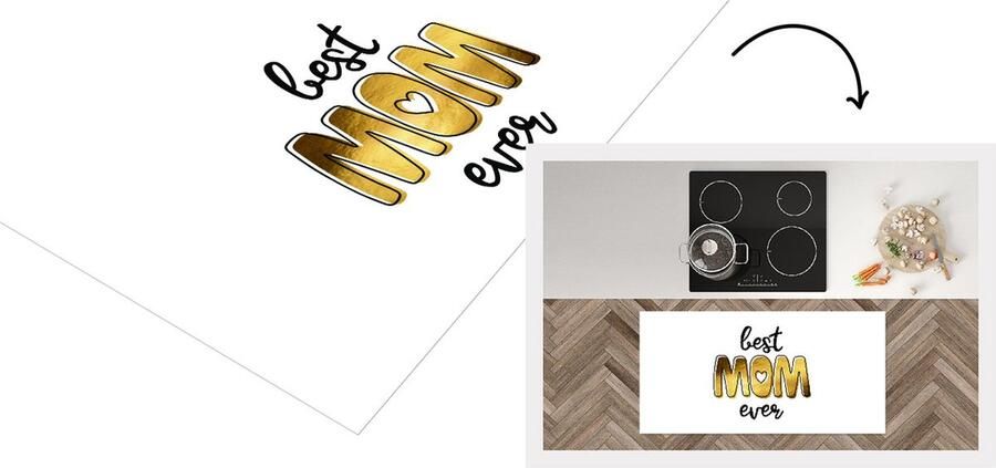 KitchenYeah Keukenloper Loper keuken Spreuken Quotes Best Mom Ever Moederdag cadeautje Mama 120x60 cm Keukenloper vinyl