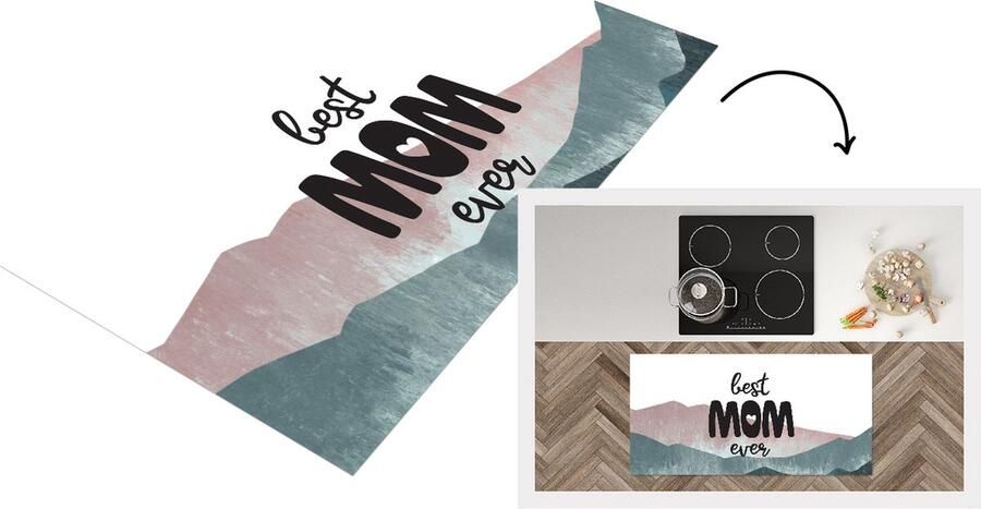 KitchenYeah Keukenloper Loper keuken Spreuken Quotes Best Mom Ever Moederdag Mama cadeau 120x60 cm Keukenloper vinyl