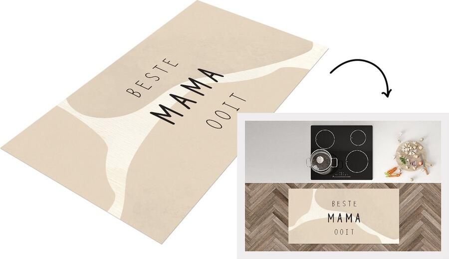 KitchenYeah Keukenloper Loper keuken Spreuken Quotes Beste Mama Ooit Best mom Moederdag Mama 120x60 cm Keukenloper vinyl