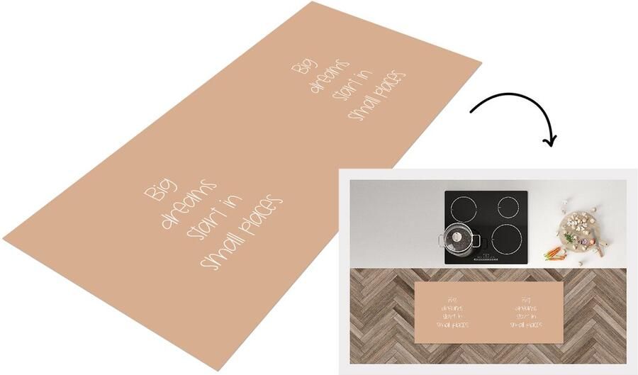 KitchenYeah Keukenloper Loper keuken Spreuken Quotes Big dreams start in small places 120x50 cm Keukenloper vinyl