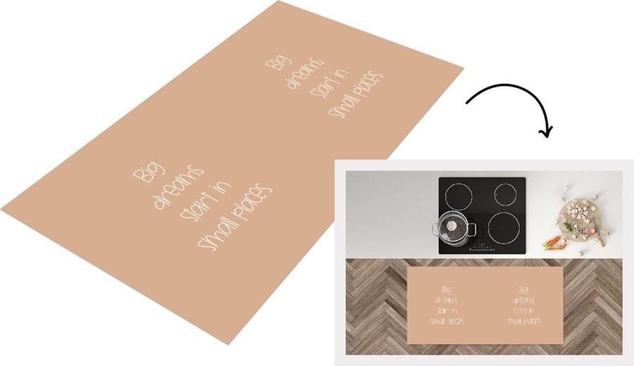 KitchenYeah Keukenloper Loper keuken Spreuken Quotes Big dreams start in small places 120x60 cm Keukenloper vinyl