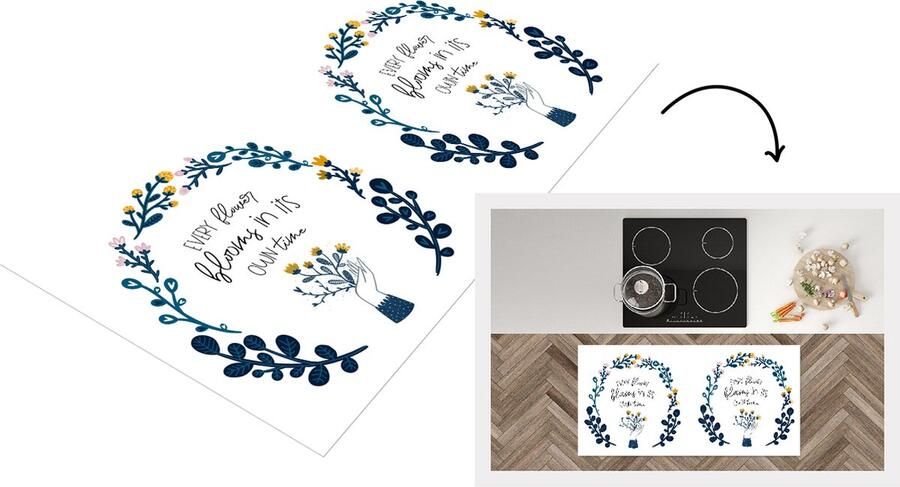 KitchenYeah Keukenloper Loper keuken Spreuken Quotes Every flower blooms in its own time 120x60 cm Keukenloper vinyl