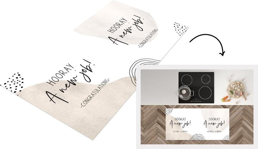 KitchenYeah Keukenloper Loper keuken Spreuken Quotes Hooray a new job! Congratulations Gefeliciteerd 120x60 cm Keukenloper vinyl